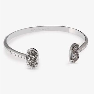 Kendra Scott Elton silver cuff bracelet in platinum drusy